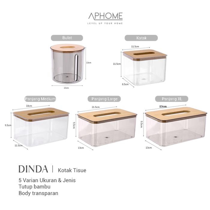 APHOME Tempat Tisu Kotak Tissue Kayu Transparan Box Tissue Tempat Tisu Kamar Mandi DINDA