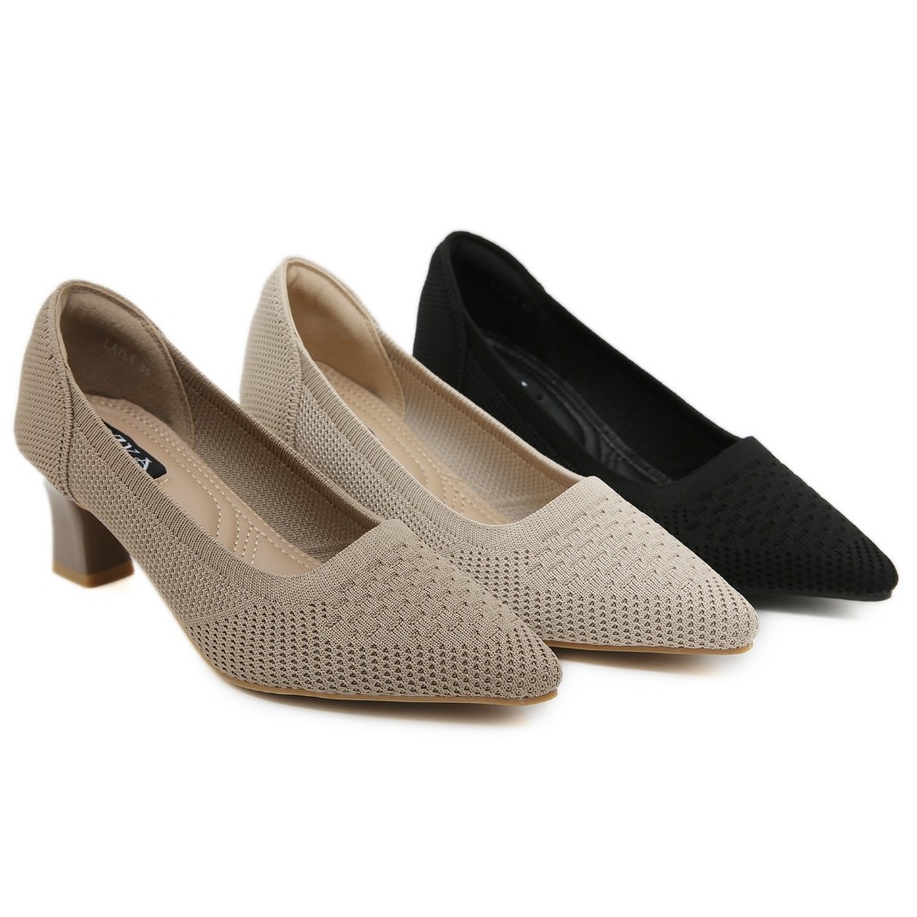 BOZKA SEPATU WANITA RAJUT LAYLA 5CM HEELS