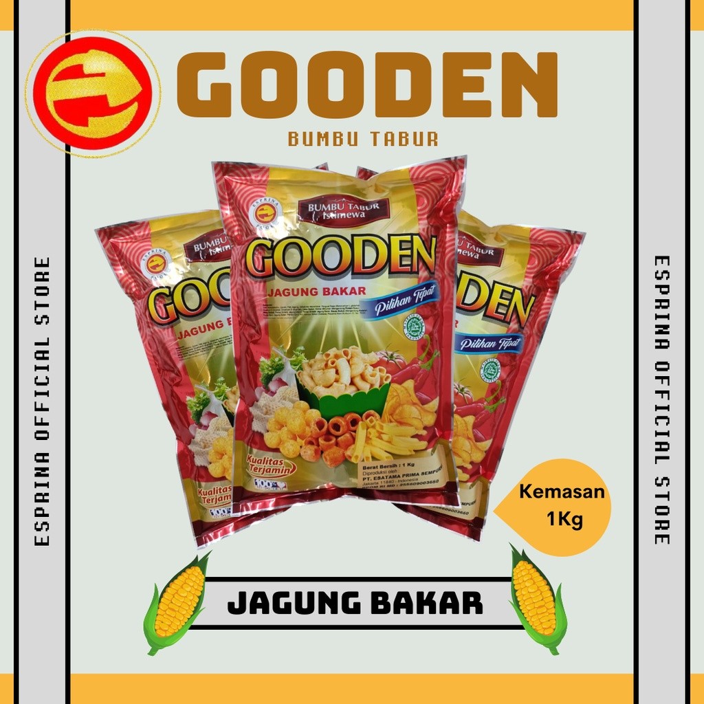 

Bumbu Tabur - GOODEN - Rasa Jagung Bakar - JAGUNG BAKAR - Kemasan 1 Kg