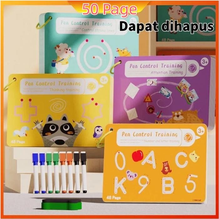 

COD50 Page Pelatihan Kontrol Pena Pelatihan pena anak TK dapat menghapus dan menulis kartu latihan