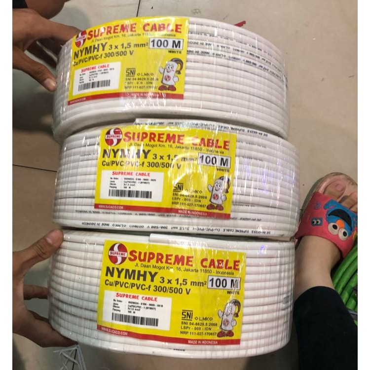 KABEL LISTRIK NYMHY 3X1.5 NYMHY 3X1,5MM SUPREME @100METER