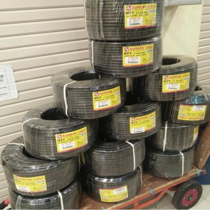 KABEL NYY 3X2.5 MEREK 4BESAR HITAM @100METER NYY 3 X 2,5MM