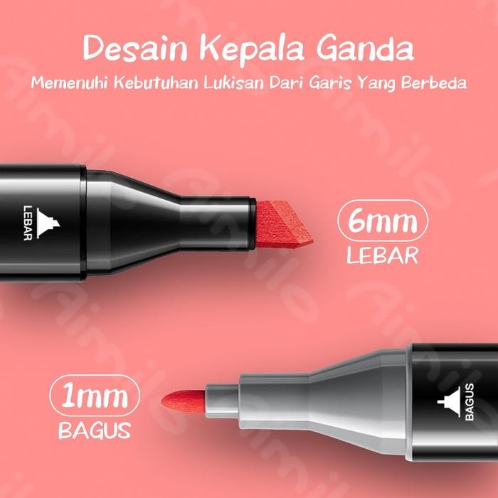 

Big Boss - [Ready] Aimilo Spidol Warna Warni 1 Set Kemasan Kartun Sketch Marker 2 Tip Touch Marker