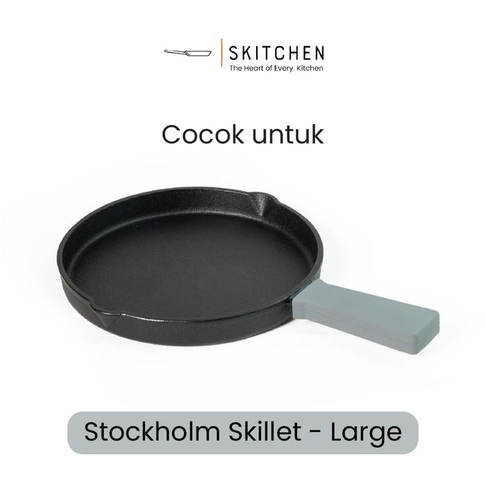 Sale Skitchen Silicone Handle Abu-Abu - Pegangan Panci Cast Iron Skillet, Anti Panas Bmn25
