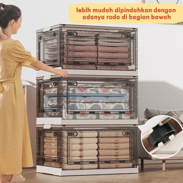 Storage box pakaian kontainer plastik box Serbaguna kotak penyimpanan plastik lipat yang dapat
