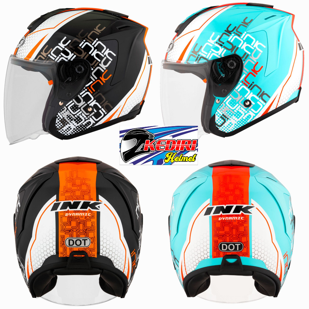 Maylikania Helm Ink Dynamic Motif Seri 4 Half Face Paket Ganteng