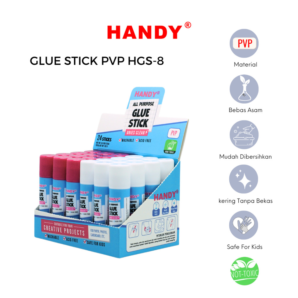 

HANDY Lem Stick PVP 8 Gram 1 Dus HGS-8