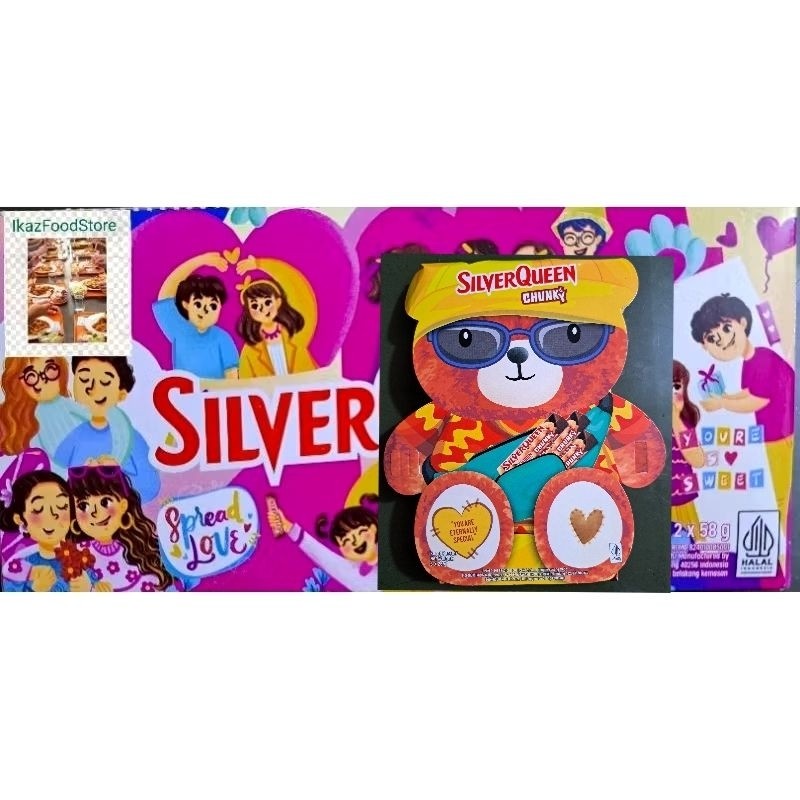 

Olivoliv Snack Silverqueen 3X26Gr Bear Chunky/Reg 58/55Gr Cashew, B1G1/2Pcs Silverqueen 58/55Gr,
