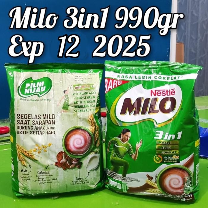 

JTTOP" NESTLE MILO 3 IN 1 990GRAM MILO 3IN1 BUBUK SUSU COKELAT 3IN1 990GR NESTLE MILO 3IN1