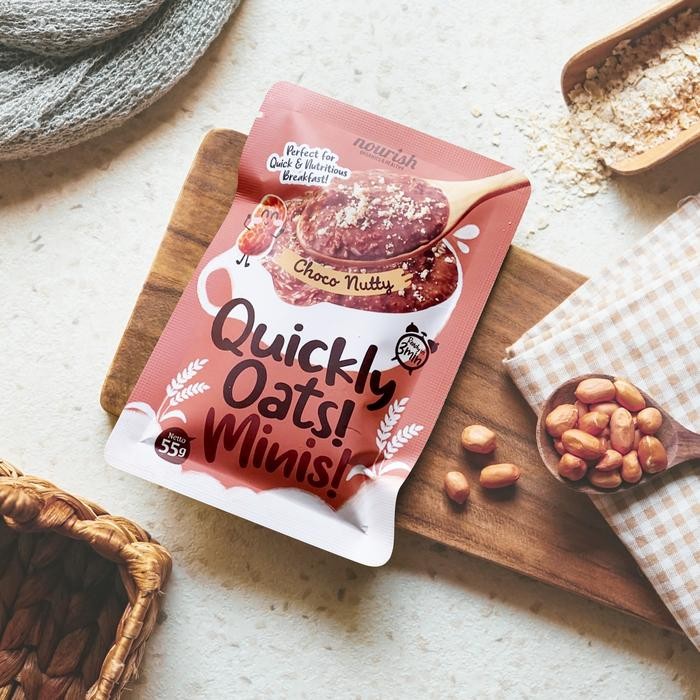 

JTTOP" QUICKLY OATS! MINIS! INSTANT OATMEAL CHOCO NUTTY SACHET 55GR