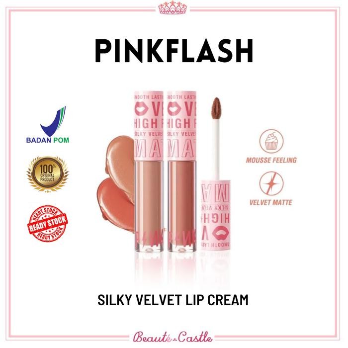 PINKFLASH Silky Velvet Lip Cream PINK FLASH Velvet Lipcream Matte *