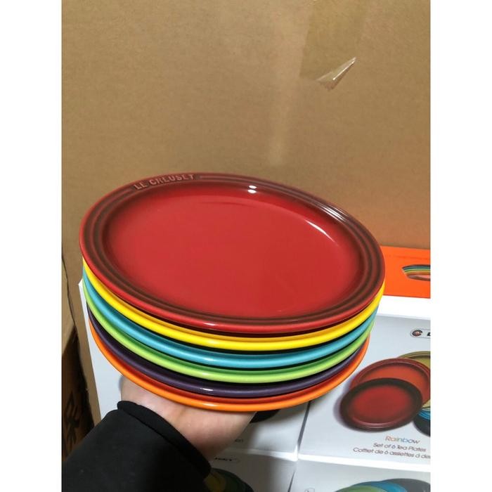 New ` Le Creuset stoneware flat plate dish plate piring makan piring salad