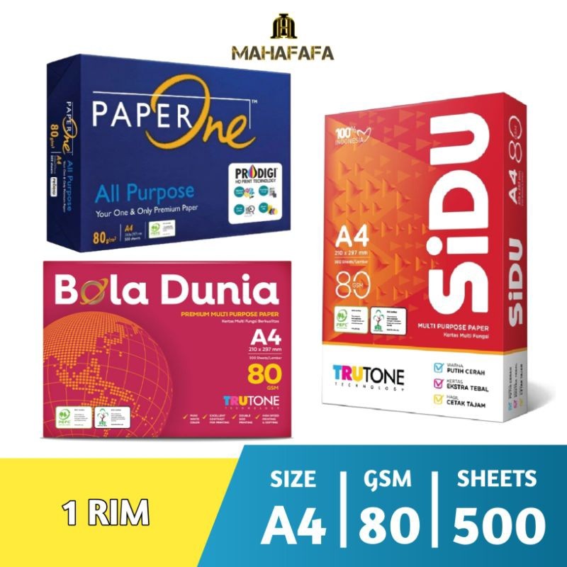 

Kertas A4 80 Gram 1 Rim 500 Lembar