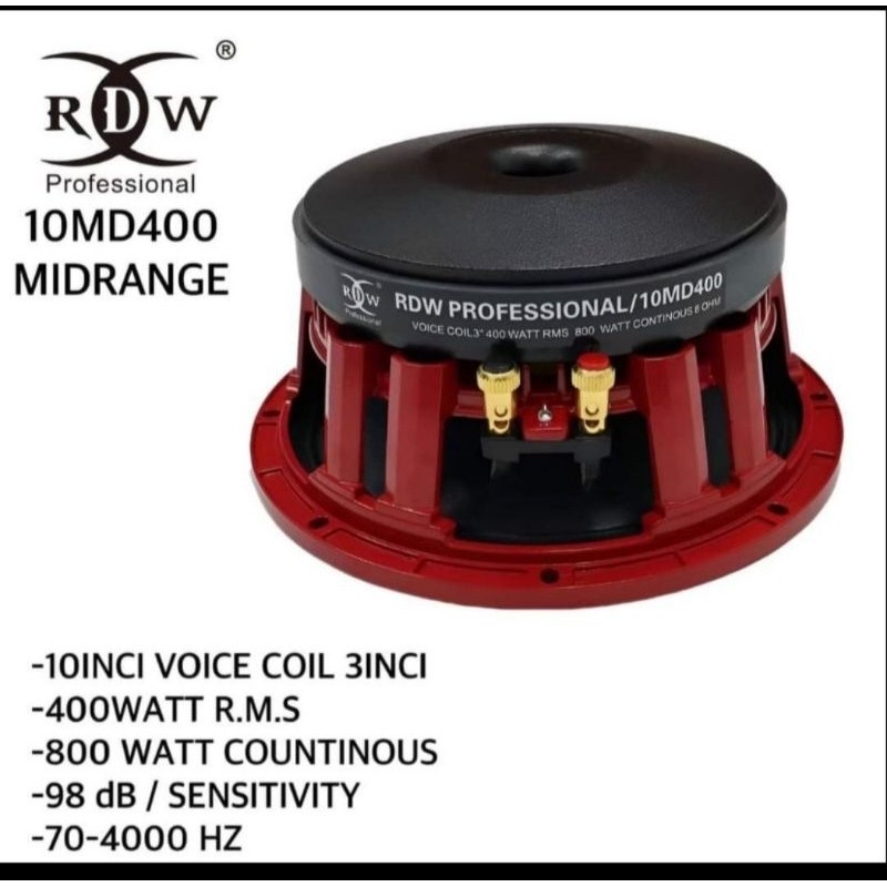 Speaker RDW 10 MD400 400W RMS 10 Inch