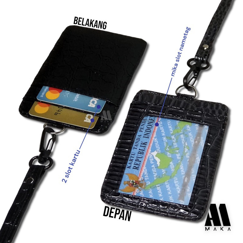 

ID CARD NAMETAG CROCO SYNTHETIC LEATHER GLOSSY / LANYARD TALI NAME TAG / KALUNG KARTU NAMA /