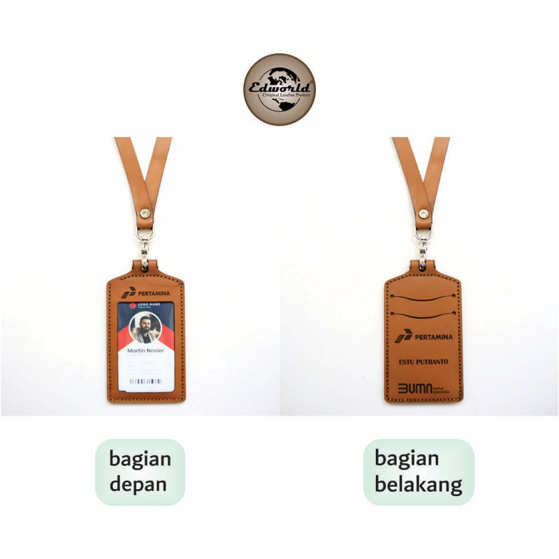 

Nametag Holder Kulit asli Custom