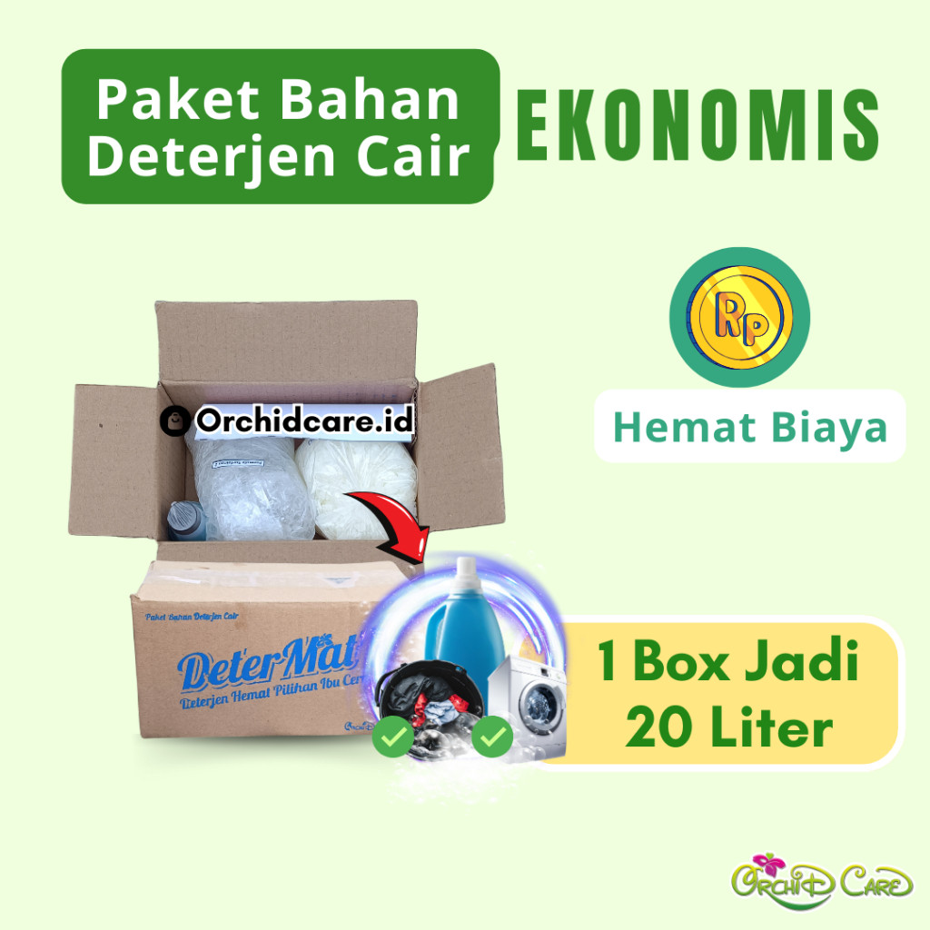 Determat Eco 20L Paket Biang Sabun Cuci Cair Bahan Deterjen Pakaian Laundry Murah