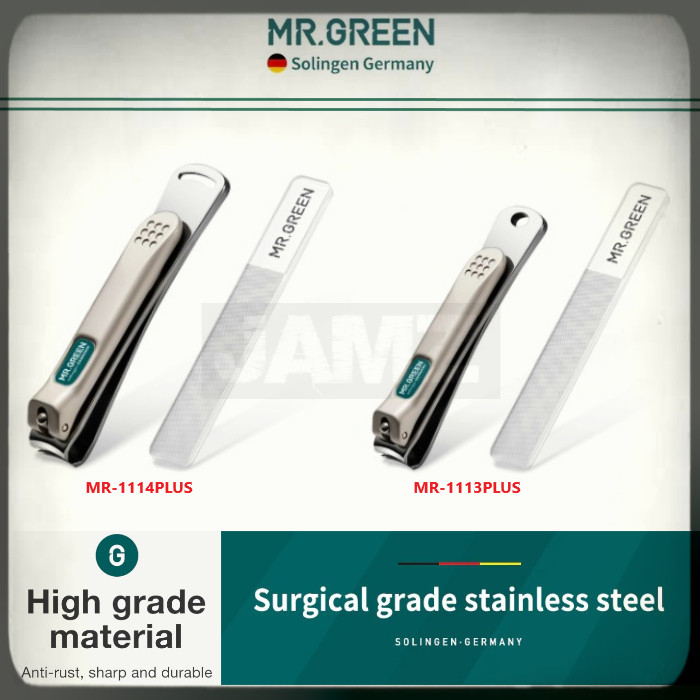 MD Mr.Green Nail Clippers Stainless Steel Set with Nano Glass Nail Polish MR.1110 Plus MR.1113PLUS