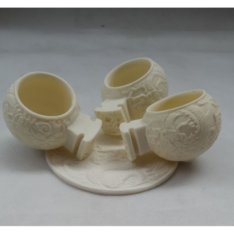 cepuk mangkok tempat makan minum sangkar burung pleci/konin/kolibri motif naga