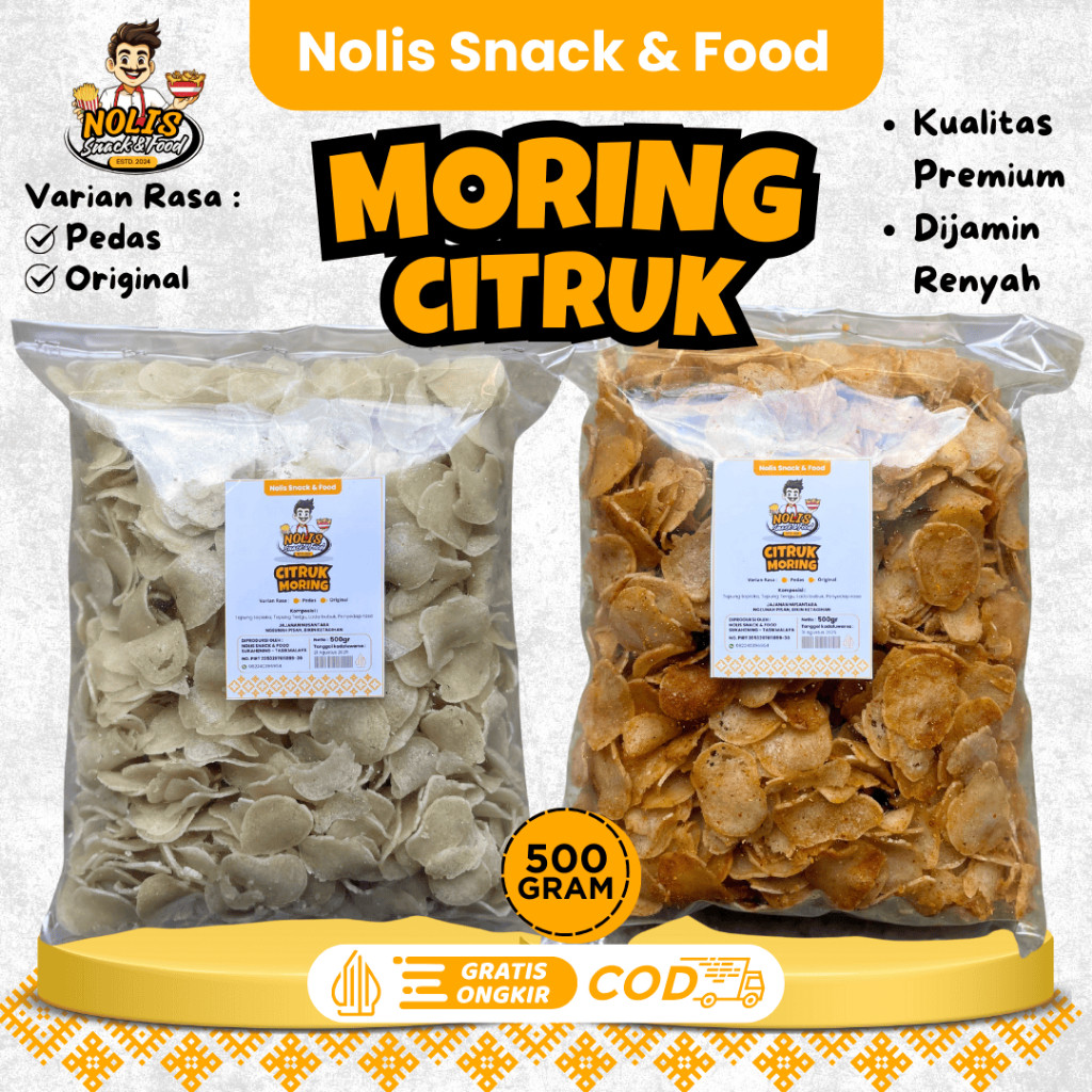 

500gr - Moring Citruk Kriuk Gurih Pedas Khas Tasikmalaya / Cemilan Molring Nolis Snack