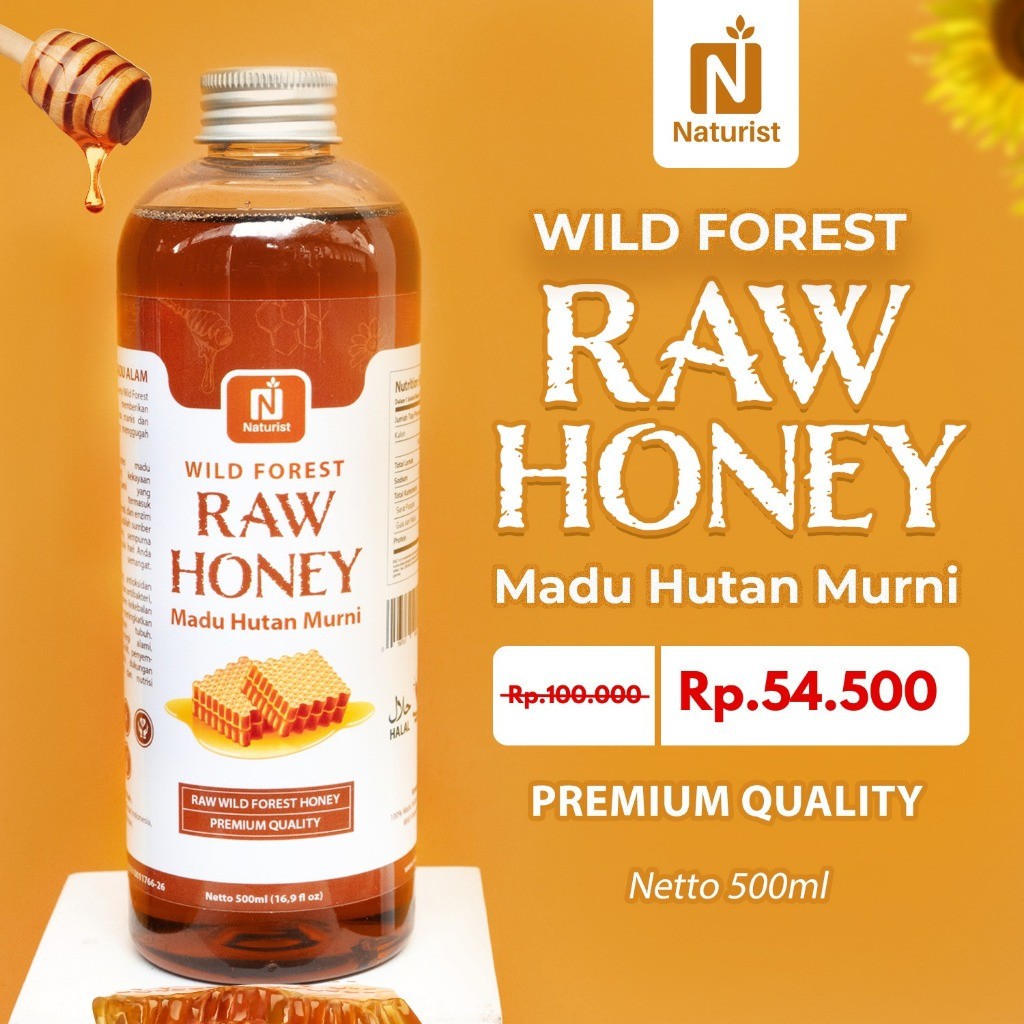 

NATURIST Madu Hutan Asli 100% Raw Wild Forest Honey Madu Hutan Murni - 500ml