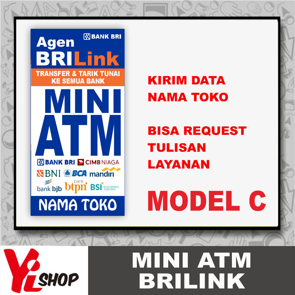 viral!!! Spanduk Banner Mini ATM Brilink Bahan Flexy China