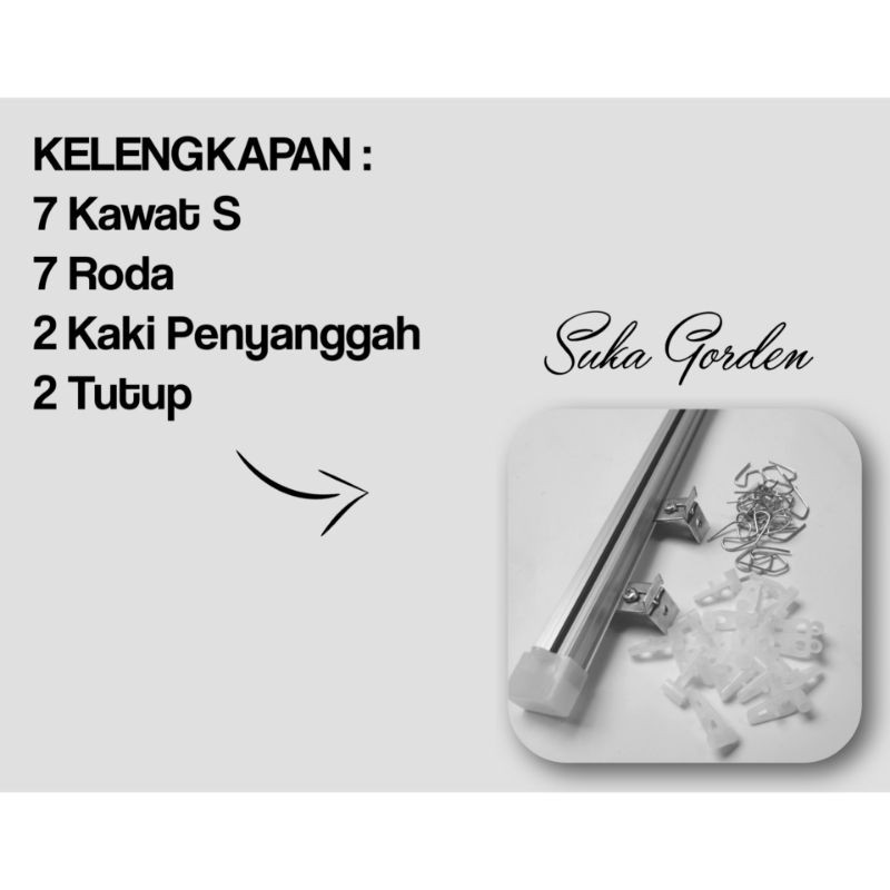 Terlaris Besi Gorden Batang Balok Gorden Alumunium Full Set