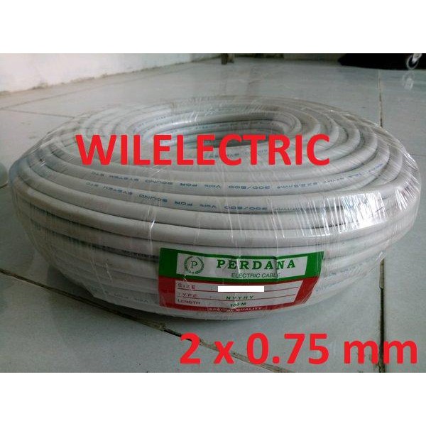Perdana Kabel Listrik Serabut Nymhy 2 X 0.75 2X0.75 Mm Putih 100M Rol