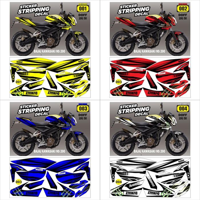 PREMIUM Striping Sticker Decal Motor Bajaj Fulsar NS 200 Variasi Ar-01 DOFF