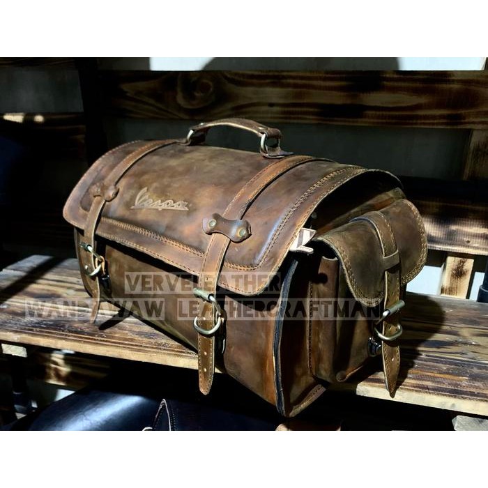 PREMIUM Tas kulit vespa , top box vespa , tas vespa matic