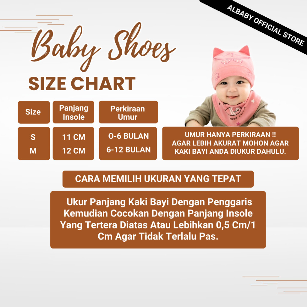 ALbaby Sepatu Bayi Laki Laki Perempuan Umur 0 6 12 Bulan Prewalker Bayi Cowok Cewek 1 Tahun SPLASH