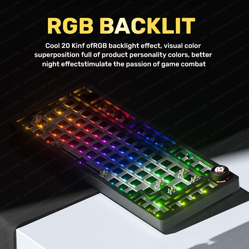 LEOBOG Hi75 Sugar65 Custom Mechanical Keyboard Aluminum Kits Hot Swap Wired Gaming Keyboard RGB Game