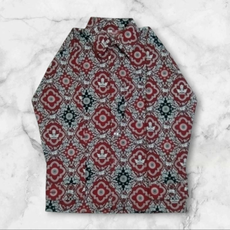 RB223 Baju Batik Tunas Anak Lengan Panjang Kelas 1-6 SD/Baju Batik Nasional SD Negri