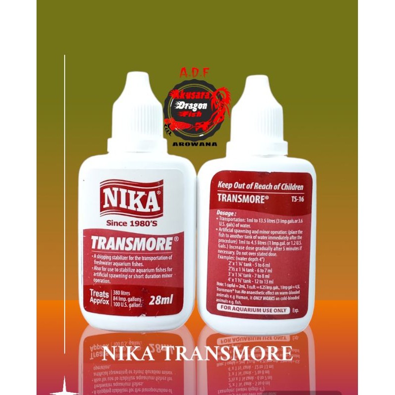 NIKA TRANSMORE Obat Penenang Ikan