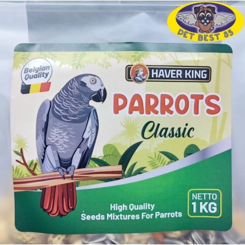 Parrot Classic 1kg Haver King Makanan Burung Parrot Afgrey Conures etc