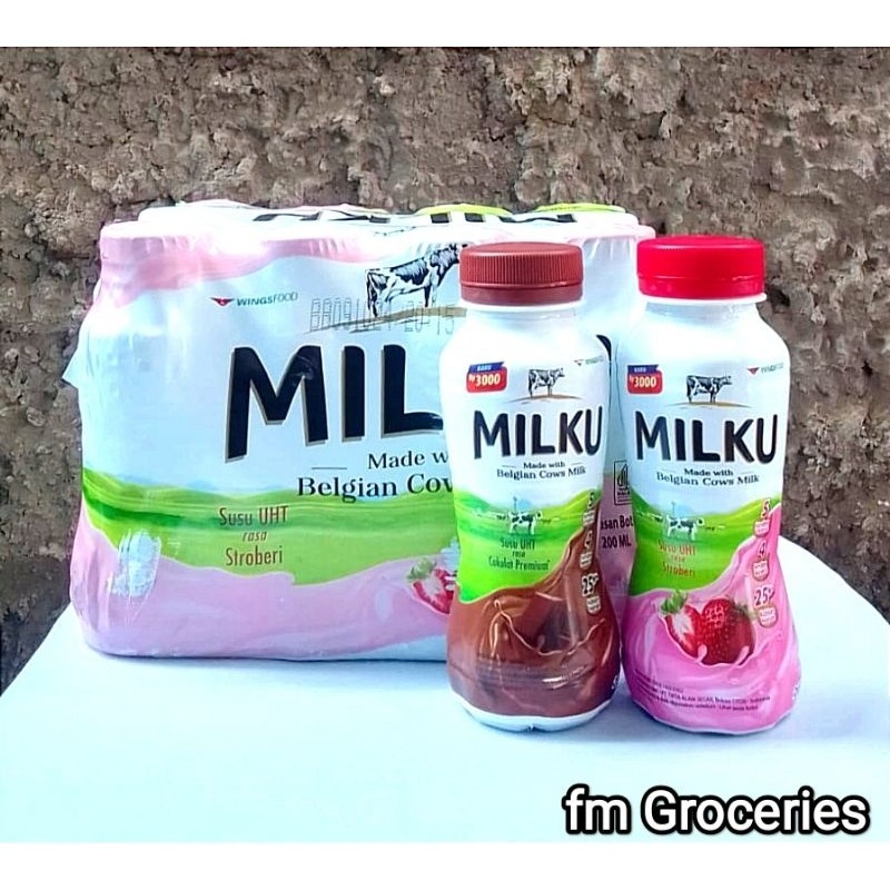 

Milku susu uht 200ml isi 12 botol