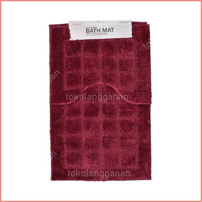 Arthome Set Keset Kamar Mandi 50X80 Cm Dan Keset U Shape - Merah