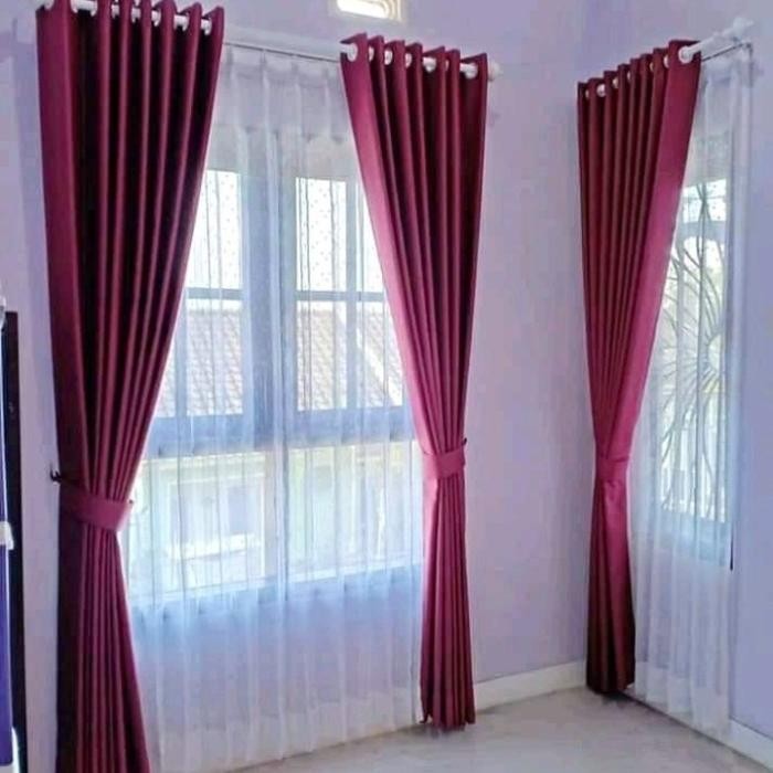 vitrase Foil polos 2 meter/Vitrase Daleman gorden/Gorden transparan