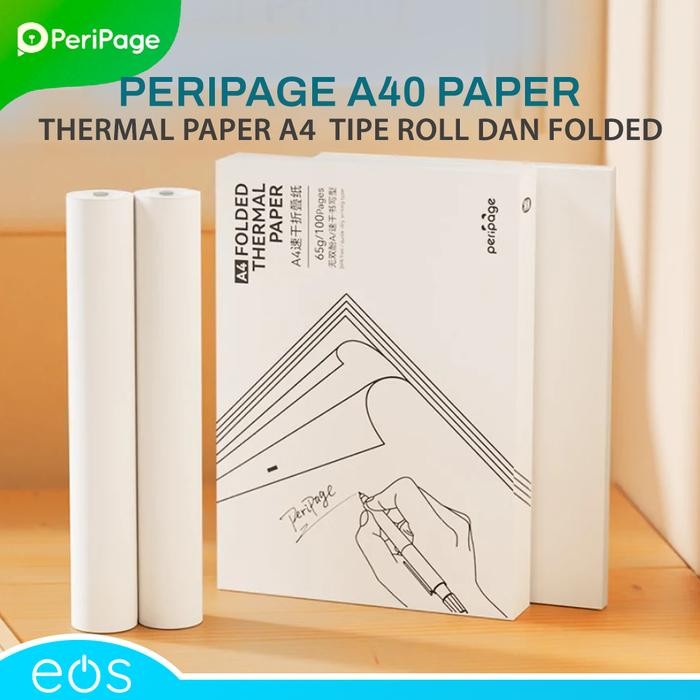 

Terlaris- Peripage Thermal A4 Paper Kertas Thermal Hvs A40 Roll Fold Quick Dry