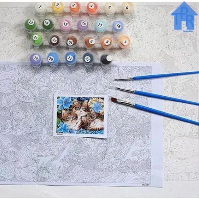 

Art - Diy - Set Melukis Sendiri / Paint By Number Kit - Flowers 40X50Cm.