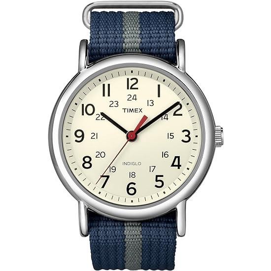Jam Tangan Timex Timex Unisex Weekender Watch Gray/Blue Mens Easy Reader Weekender Indiglo Watch