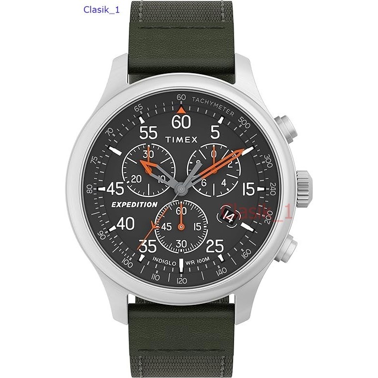 Original 100% Timex Twb26700 Expedition Field Chronograph - Green