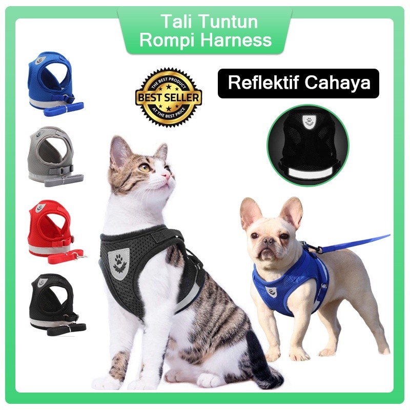 TALI KUCING HARNESS ANJING KUCING TALI TUNTUN KUCING TALI KUCING HARNESS KUCING ROMPI BAJU KUCING