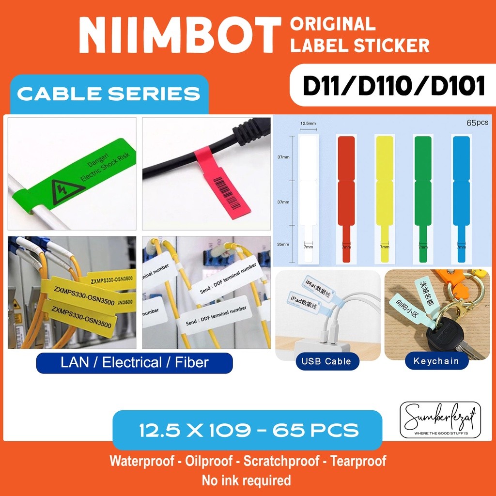 

Thermal Cable Label Sticker Niimbot D11 D110 D101 H1S Refill Label Niimbot Kabel
