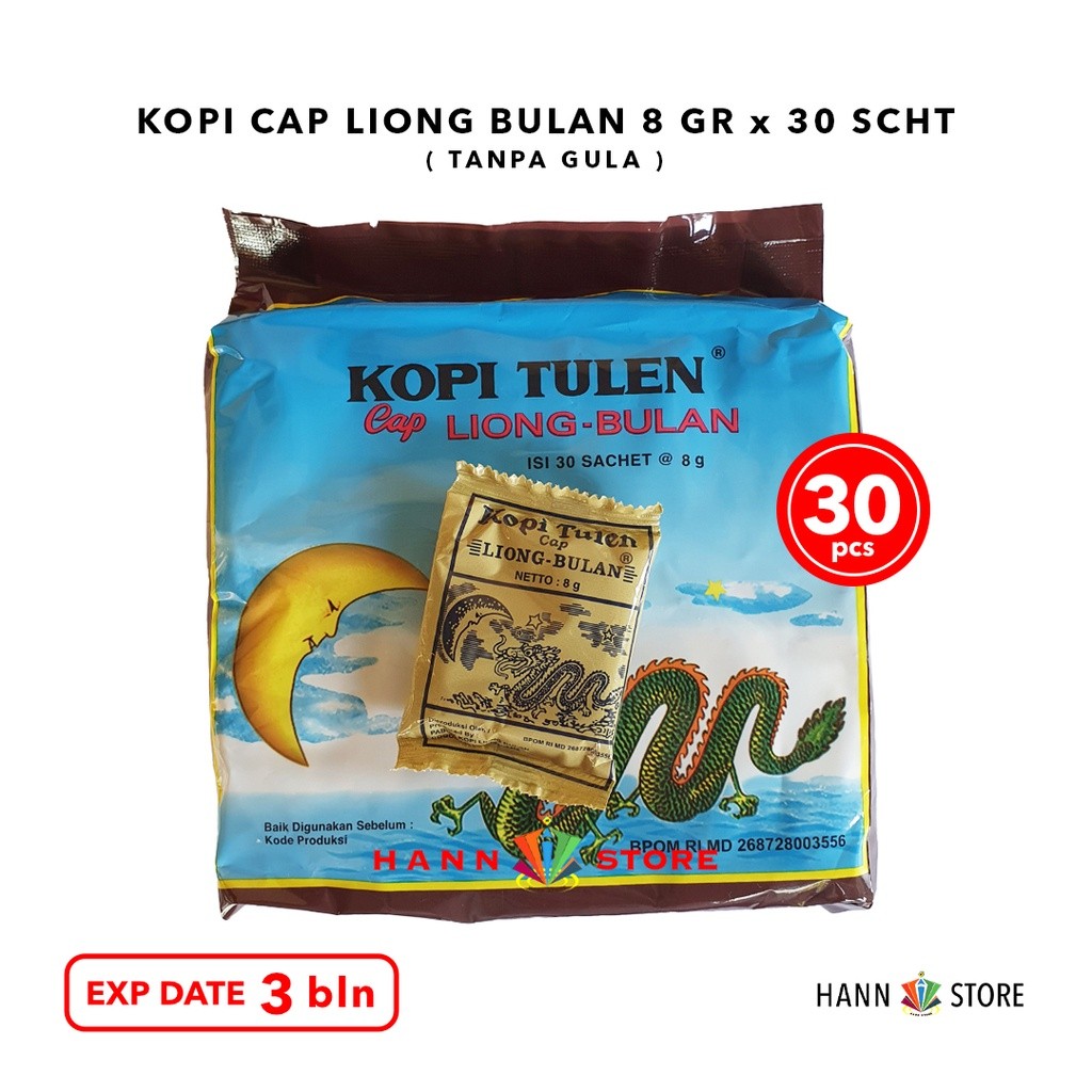 

Kopi Liong Mini , Kopi Tanpa Gula 8gr ( 1 pack isi 30scht x 8gr ) Kopi Legend Bogor