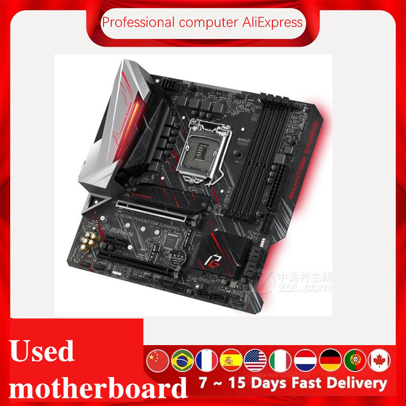 For ASROCK B365M Phantom Gaming 4 Original Used Desktop Intel B365 B365M DDR4 Motherboard LGA 1151  