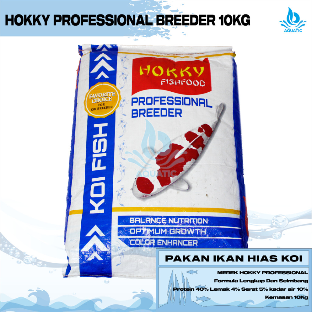 Hokky Profesional Breeder 10 Kg Pakan / Makanan Koi