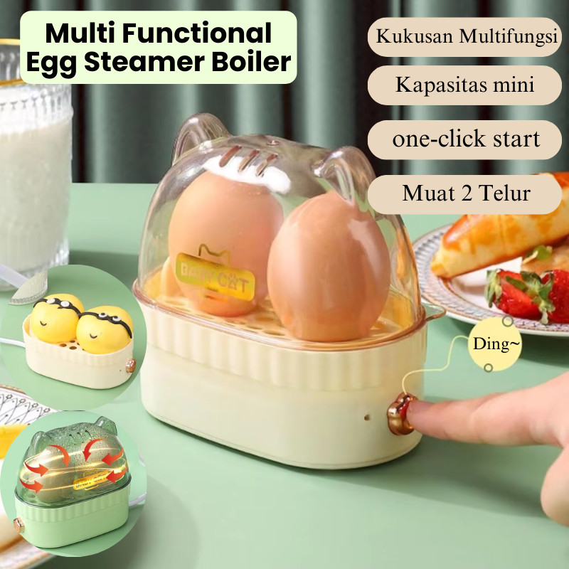 Steamer Telur Kukus Boiler Mini Electric Egg Cooker Alat Rebus Telur Listrik Otomatis