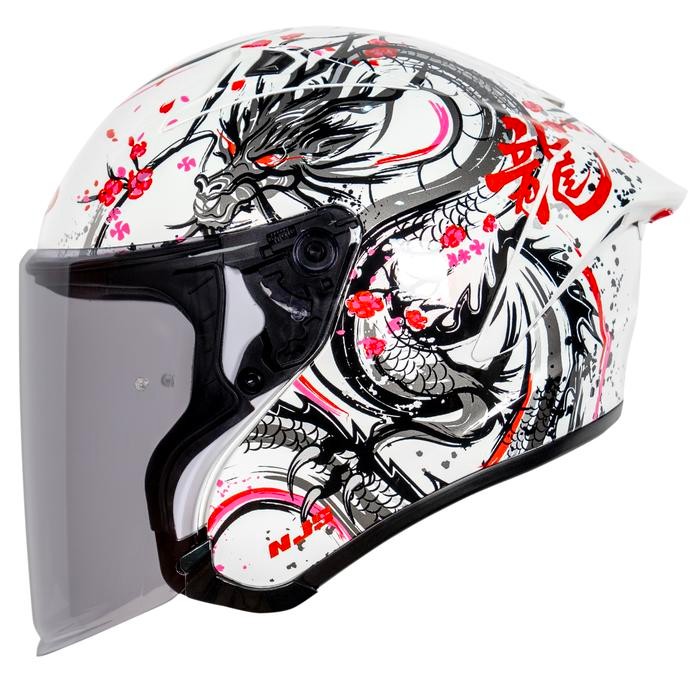 Terlaris Njs Kairoz Gt Shenlong - Helm Half Face New Shenlong Njs Shenlong Njs Halfface Njs Motif