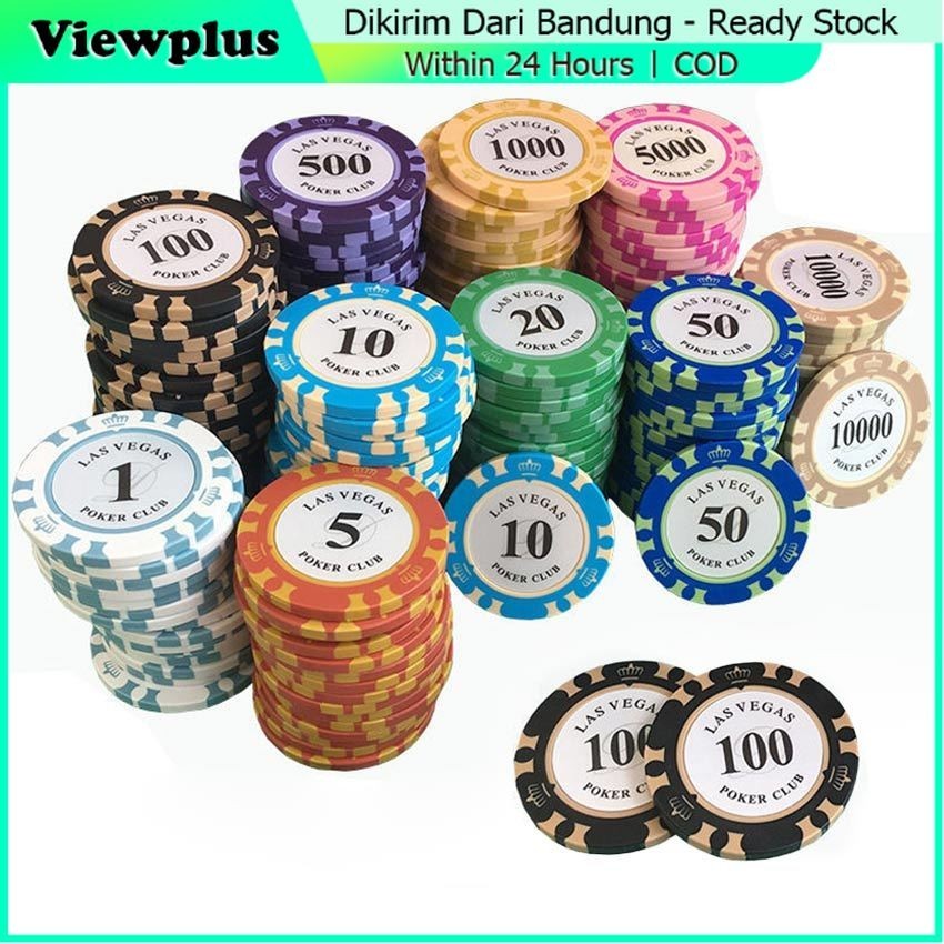 Poker Chip Set 10Pcs Texas Poker Chip Coin Koin